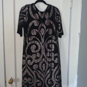 Black sequin 3/4 sleeve Studio One Dress
